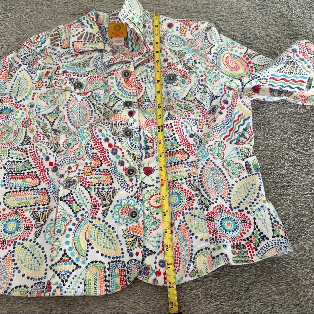Ruby Rd. Multicolor Paisley Button Down Jacket - Picture 7 of 8